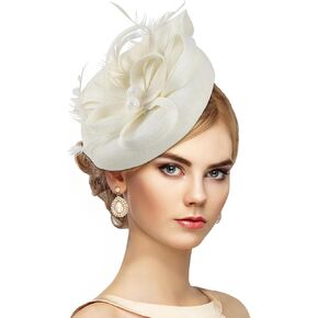 Women 2025 Derby Hat - Classic Victoria Kentucky Fascinator 1920s Tea Party Hats with Hair Clip for Lady Woman