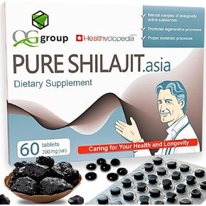 Natural Pure Shilajit Tablets Analog Raw Resin Mumiyo Dry Drops 60 Tablets - 200mg 100% Himalayan Supplement with 85+ Trace Minerals for Energy & Metabolism, Immune Support - Ideal for Men & Women