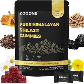 zooone- Pure Himalayan Shilajit Gummies – Premium Shilajit for Men & Women, Energy & Stamina Booster, Supports Immune & Muscle Health – Natural Herbal Blend with Ashwagandha & Black Musli