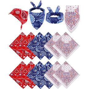 Paisley Bandanas Bulk Unisex Cowboy Kerchiefs Soft Polyester Novelty Headband for Women Men Western Party Costume