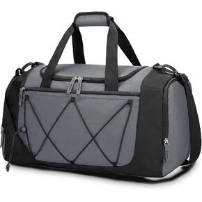 Vorspack Gym Bag for Men - 21 Inches Small Duffle Bag for Travel Lightweight Duffel Bag with Shoe Compartment Personal Item Travel Bag Weekender Bag for Travel Sports Gym - Black