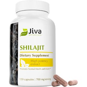 Jiva Botanicals Shilajit Capsules 700 mg - Shilajit Extract مع حمض الفولفيك - ملحق Shilajit للرجال والنساء - 90 كبسولات نباتية من أجل العافية اليومية