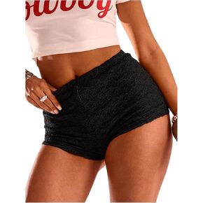 Women's Floral Lace Drop Waist Booty Shorts Skinny Y2k Summer Mini Shorts