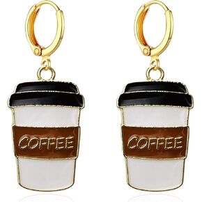 5 pairs Resin Coffee Cup Drop Earrings Dangle Gifts for Coffee Lovers or Women Funny Party Gifts
