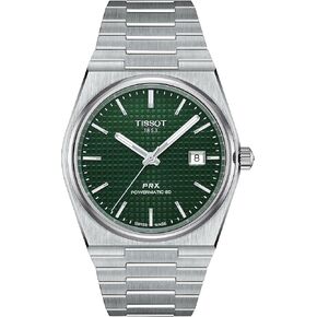 Tissot Mens Prx PowerMatic 80 316L Case Stainsal Steel Watch ، رمادي ، من الفولاذ المقاوم للصدأ ، 12 (T1374071109100)