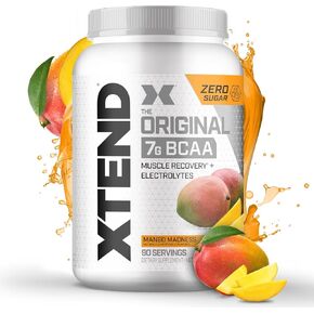 Xtend الأصلي BCAA مسحوق المانجو الجنون | مشروب خالٍ من السكر بعد التمرينات من التمرين مع الأحماض الأمينية | 7G BCAAs للرجال والنساء | 90 حصص