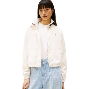Tommy Jeans Women's Lightweight Varsity Windbreaker Jacket with Logo Detail