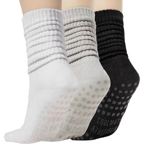 Grip Yoga Pilates Socks for Women, Yoga Pilates Barre, Long Tall Cotton Scrunch Non Slip Socks, Cute Gifts