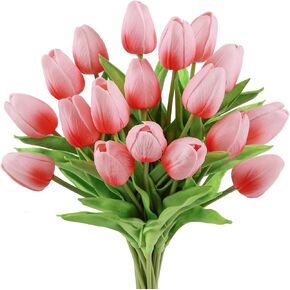 beferr الزهور الأبيض الزهور الاصطناعية 18pcs faux الحرير tulip tules tulip زهور وهمية باقات الترتيبات لدخول الأزهار عيد الفصح يوم الأم هدايا المنزل الطاولة المنزلية