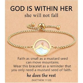 Silver/Gold Move Mountains-Mustard Seed Bracelet Christian Easter Christmas Birthday Gifts for Women Her