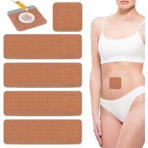 50Pcs Disposable Castor Oil Pack Wrap Belly Button Pads, Highly Absorbent Self-Adhesive Organic Cotton Castor Oil Packs Wrap Promotes Digestion, No Wash, Easy to Use, Anti-Seepage(Oil Not Included)