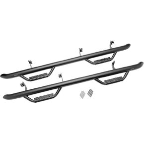RealTruck Nerf RS Steps for Silverado/Sierra | Cab Length, Steel, Textured Black | 107418012 | Fits 2007-2013 Chevrolet Silverado/GMC Sierra 1500, 2008-2014 2500HD/3500HD (Gas) Crew Cab, SRW Gas