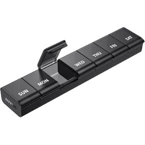 منظم حبوب منع الحمل Auvon Week مع تصميم افتتاحي بدون مجهود ، صندوق حبوب منع الحمل الصديق للتهاب المفاصل ، منظم حبوب منع الحمل الخالي in Kuwait