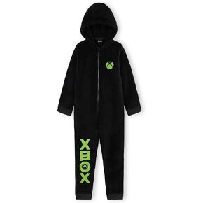 Xbox Fleece Jumpsuit for Boys Teens Hooded Romper Fleece Pajamas Gamer Gifts
