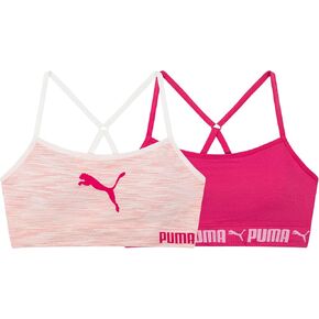 PUMA Girls' 2 Pack Super Soft Seamless Bralette