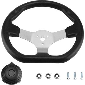 PRO BAT 300mm/11.8'' Steering Wheel 110cc Go Kart Steering Wheel with Cap for Taotao Gokart Go Cart ATV UTV 110cc 125cc 140cc 150cc Black
