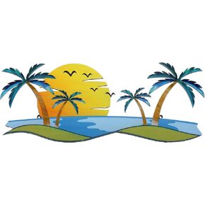 Shimeaao الشاطئ الاستوائي الجدار الفن النخيل شجرة المعادن الفن في الهواء الطلق الشاطئ ديكور ديكور شجرة المعادن الاستوائية منحوتات للديكور الداخلي في الهواء الطلق (مركب شراعي)