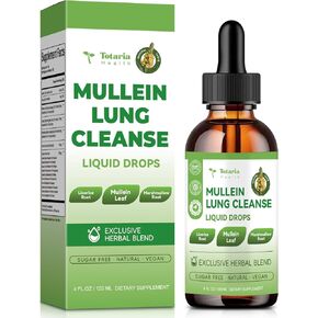 قطرات Mullein للرئتين مع عرق السوس ، جذر الخطمي ، الكلوروفيل ، 4 fl.oz قطرات mullein خالية