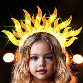 ميتران تضيء UP Fire Fire Flame Beadband Rave Hair Associory headpiece for Girls