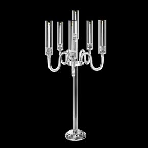 6 Arm Acrylic Candle Holder for Tables, Acrylic Candelabra Centerpieces for Taper LED Candles, 37.4 in Tall Candlestick Holder for Table Centerpiece Wedding Home Decor