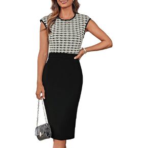 GRACE KARIN Women Wear to Work Dress Crew Neck Sleeveless Bodycon Business Pencil Dresses