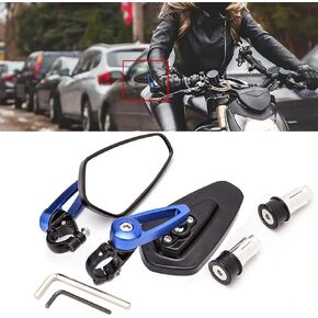 Red 7/8" Bar End Motorcycle Mirror Rearview CNC Motorcycle Mirrors Compatible With Honda GROM MXS125 CB500F Yamaha MT-03 MT-07 FZ-07 MT-09 MT-10 Z125 pro Z650 Z750 and More