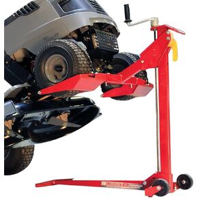 MoJack EZ Max - Riding Lawn Mower Lift, 450lb Lifting Capacity, Fits Most Residential & ZTR Mowers, Space-Saving Folding, Ideal for Mower Maintenance & Repair, Red