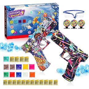 2 pcs gel ball blaster splat pron pun ، gel gun plasters gun with نظارات واقية ، أهداف وذخيرة هلام ، للبالغين 14+