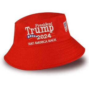 Trump 2024 Bucket Hats for Men Women Red