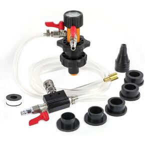 MR Cartool Soolant System Kit ، أداة تبريد الفراغ بالسيارات مع مقياس الضغط ، 5 محولات وموصلات هواء ، أداة تغيير التجمد لاختبار المبرد وأنابيب التدفئة الأساسية
