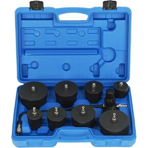 Turbo System Leakage Tester Kit, Turbo System Leak Detection with 8 Pcs Step Adapters Durable Turbocharger Turbo Boost Leak Tester 1-3/8" - 3-1/2"