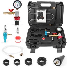 Coolant Vacuum Refill Kit Quick Vacuum Coolant Fill Kit with 5 Universal Adapters, Pressure Gauge, 41 in Fill Hose & 2 Quick Connectors for Most Vehicles