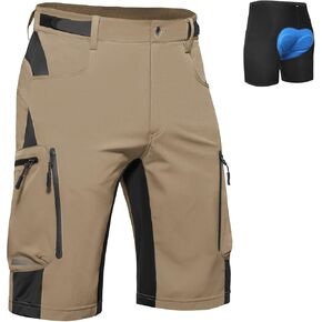 Ally Mens Mountain Bike Shorts 4D Padded Baggy Quick Dry Lightweight Bicycle Cycling Biking Bike Shorts