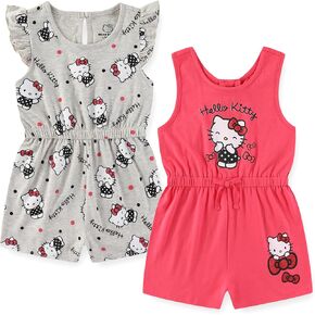 Hello Kitty Sanrio Girls 2 Pack Rompers for Toddlers and Big Kids