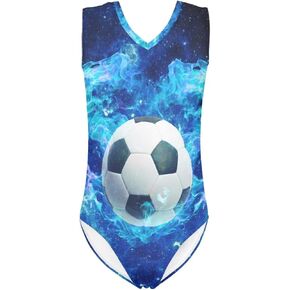 One Piece Swimsuit Girls Kids Bathing Suit V Neck Wide Shoulder Strap Toddler Beach Swimwear for 3-14 Years