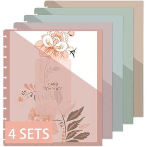 20 PCS Boho Colors Discbound Pocket Dividers 8.5 × 11 قرص بلاستيكي ملوث بالرسومات الحجرية الحجم 11 Scrip Planner Supplies Disc Binder Mobicets للمكتب والمدرسة الاستخدام