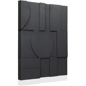 OiUytoh الحديث الملخص 3D جدار جدار الفن المحايد ، هندسة أسود ، الحجر الرملي ، الطلاء المطبوعات على مدار 24 × 36 بوصة ، غرفة معيشة ، غرفة نوم ، ديكور المكتب المنزلي