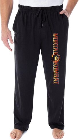 Mortal Kombat Men's Dragon Script Logo Video Game Loungewear Sweatpants Pajama Pants in Kuwait