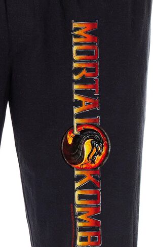 Mortal Kombat Men's Dragon Script Logo Video Game Loungewear Sweatpants Pajama Pants in Kuwait