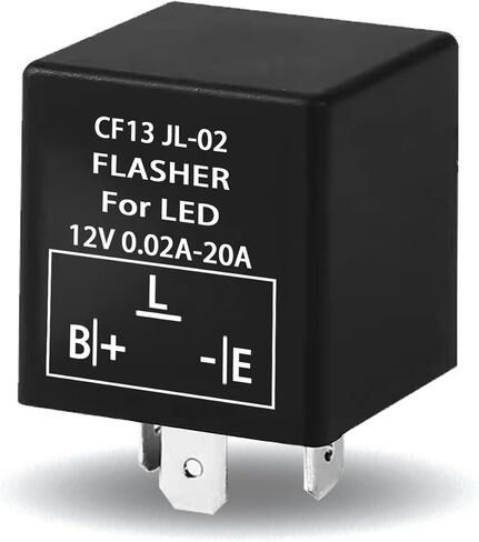 CF13 LED Electronic Flasher Relay, 12V 0.02A-20A Flasher Relay for LED Turn Signal Light, JL-02 EP34 3-Pin Adjustable Turn Signal Bulbs Fix Hazard Warn Hyper Blink Flash (Fixed) in Kuwait