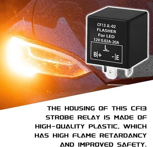 CF13 LED Electronic Flasher Relay, 12V 0.02A-20A Flasher Relay for LED Turn Signal Light, JL-02 EP34 3-Pin Adjustable Turn Signal Bulbs Fix Hazard Warn Hyper Blink Flash (Fixed) in Kuwait