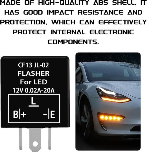 CF13 LED Electronic Flasher Relay, 12V 0.02A-20A Flasher Relay for LED Turn Signal Light, JL-02 EP34 3-Pin Adjustable Turn Signal Bulbs Fix Hazard Warn Hyper Blink Flash (Fixed) in Kuwait