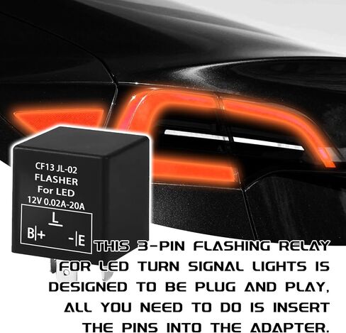CF13 LED Electronic Flasher Relay, 12V 0.02A-20A Flasher Relay for LED Turn Signal Light, JL-02 EP34 3-Pin Adjustable Turn Signal Bulbs Fix Hazard Warn Hyper Blink Flash (Fixed) in Kuwait