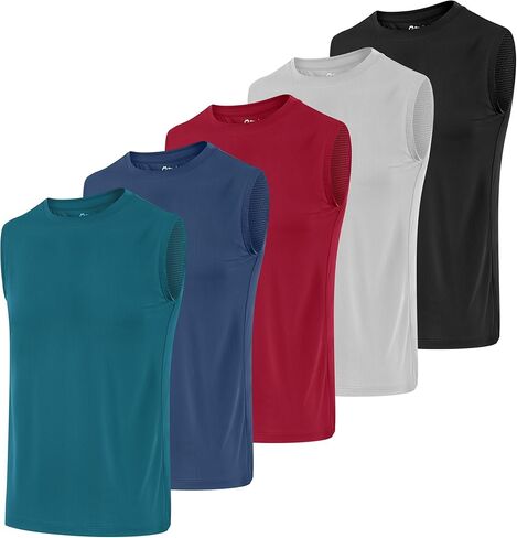 Poroka 5 Pack Boys Dry Fit Athletic Tank Top Kidsless Slockeless Active Possipression Shirt Youth Quick Dry Performance Undershirt in Saudi Arabia