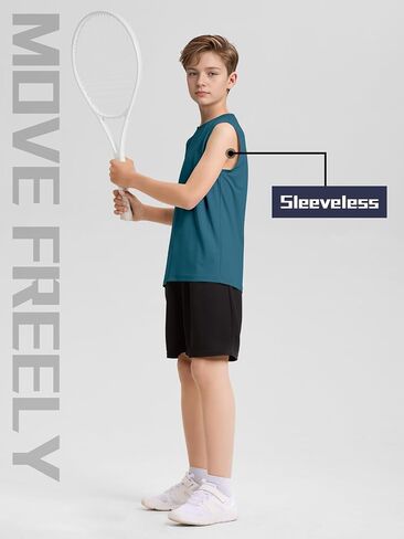 Poroka 5 Pack Boys Dry Fit Athletic Tank Top Kidsless Slockeless Active Possipression Shirt Youth Quick Dry Performance Undershirt in Saudi Arabia