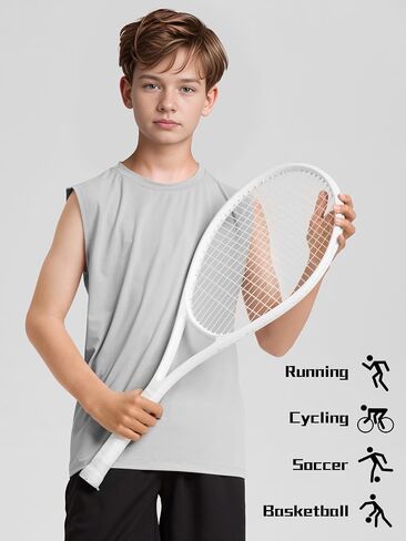 Poroka 5 Pack Boys Dry Fit Athletic Tank Top Kidsless Slockeless Active Possipression Shirt Youth Quick Dry Performance Undershirt in Saudi Arabia