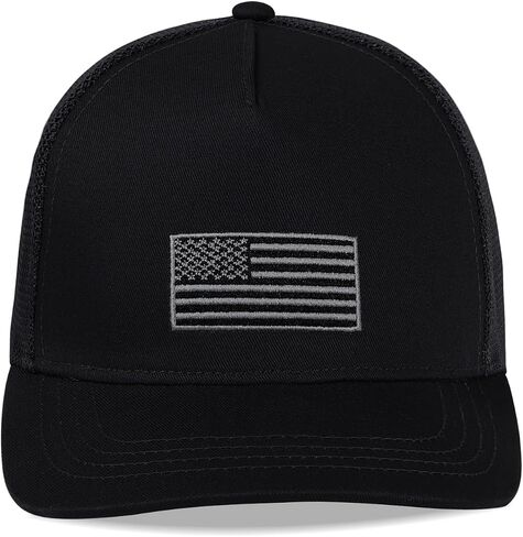 Boys American Flag Trucker Hat - Capback Baseball Cap القابلة للتعديل للأطفال - شبكة تنفس (3-14 سنة) in Kuwait