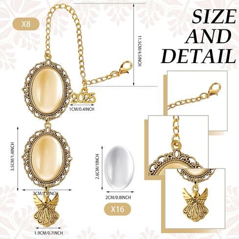 Sureio 8 PCS Cap Cap Memorial Photo Charm Tassel Charms لعام 2025 Cap Cap Tassel Charm Memorial Photo Class Decorations Higds to the Cap topper in Kuwait