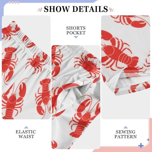 ALAZA Red Lobster on White Pajama Lounge Pants Long Sleep Pajama Bottoms with Pockets in Kuwait