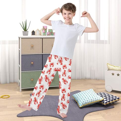 ALAZA Red Lobster on White Pajama Lounge Pants Long Sleep Pajama Bottoms with Pockets in Kuwait